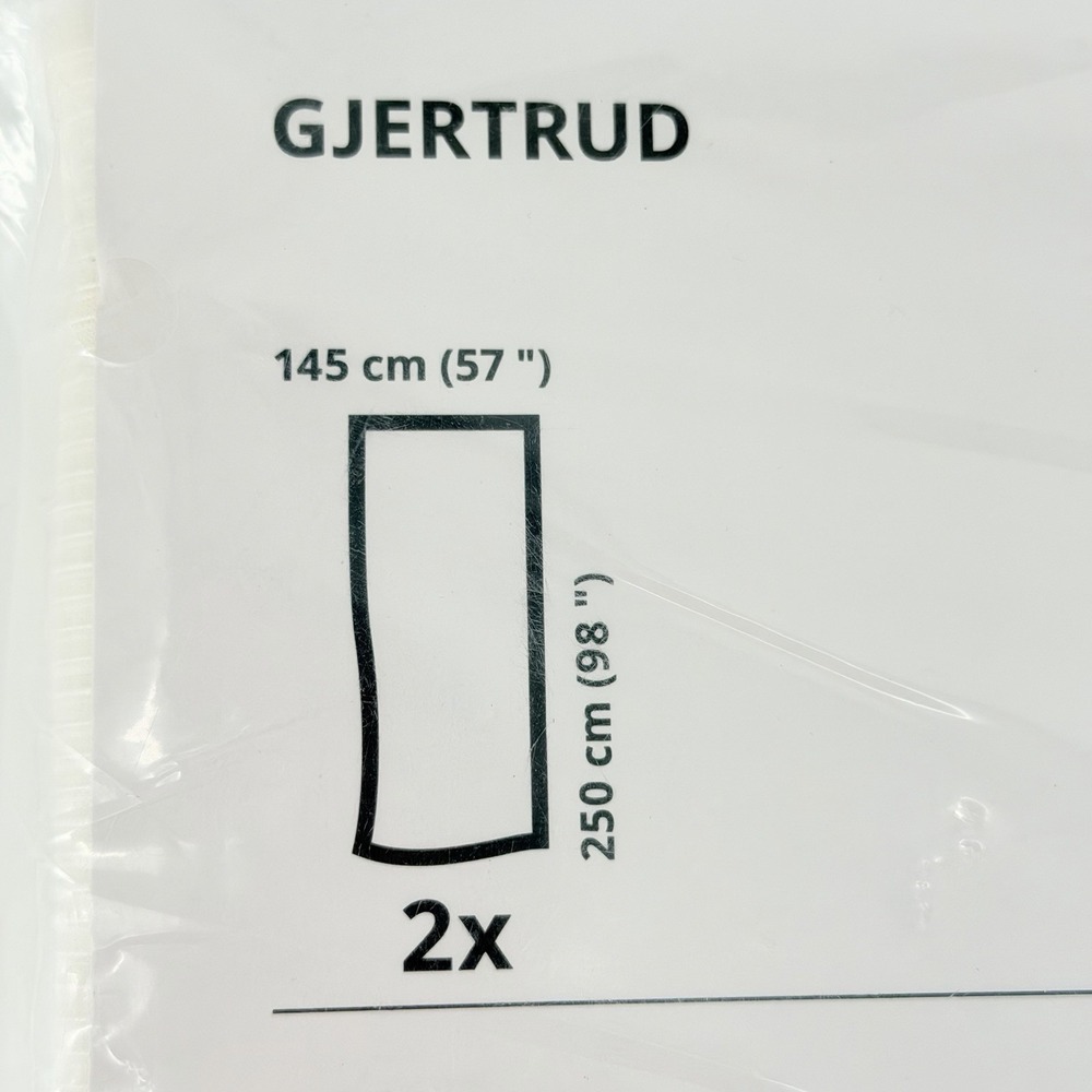 IKEA GJERTRUD Sheer Curtains White 57x98" Pair 2 Panels New - Picture 8 of 8